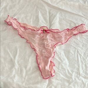 NWT - Victoria's Secret Pink Lace Thong